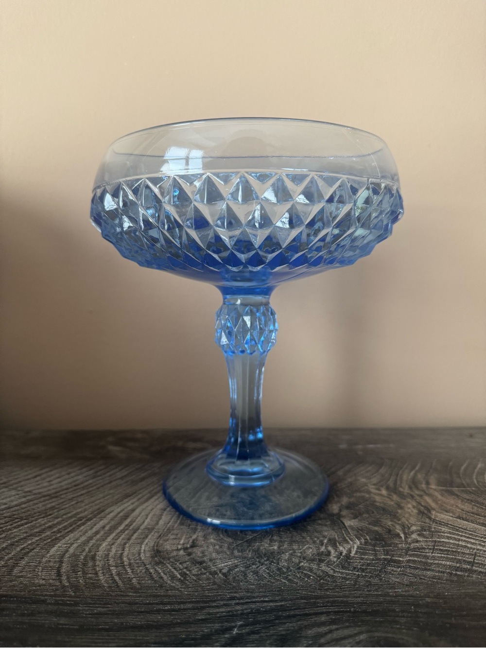 Indiana Glass Blue Pressed Glass Compote